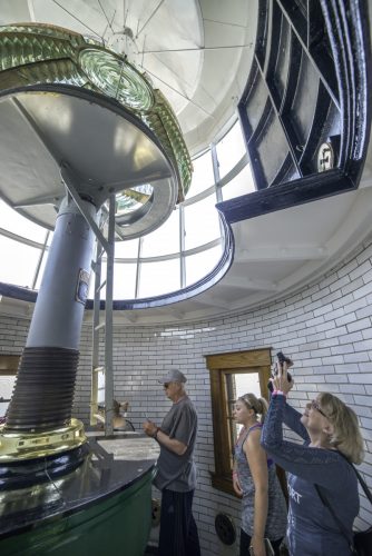 Lighthouse interior and Fresnel lens