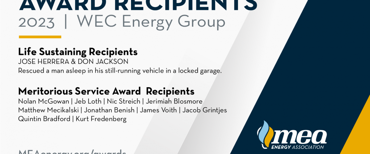 Twelve from WEC Energy Group Receive MEA Awards for Helping People in Need